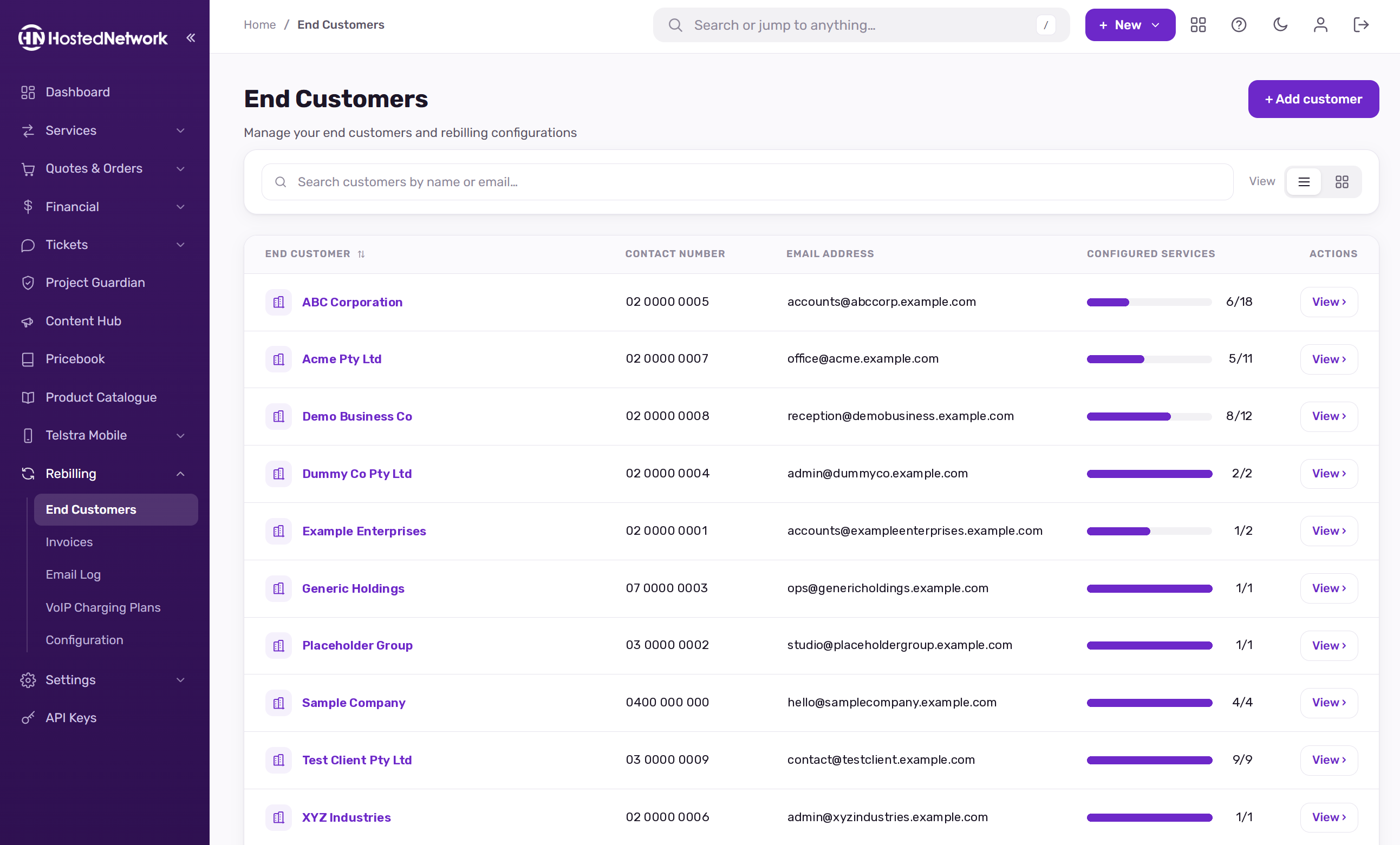 Hosted Network Partner Portal